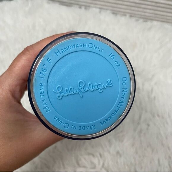 Lilly‎ pulitzer plastic thermal tumbler multicolored , with lid 16 oz - Picture 5 of 6